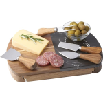 Black Marble Cheese Board Set with Knives